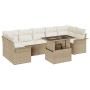 Conjunto de Sofás de Jardín de 8 Piezas con Cojines Beige de Ratán Poliéster de , Sofás de exterior - Ref: Foro24-3348237, Pr...