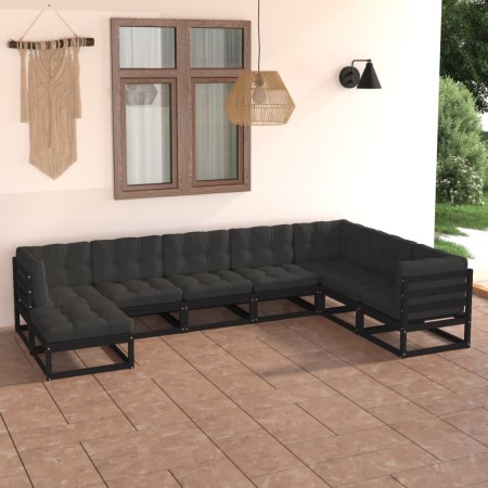 Muebles de jardín 8 pzas y cojines madera maciza pino de vidaXL, Conjuntos de jardín - Ref: Foro24-3076768, Precio: 912,03 €,...