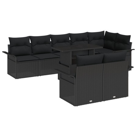 Conjunto de Sofá de Jardín de 9 Piezas con Cojines Ratán Negro de | Foro24.es | Tu tienda online para hogar, jardín y más Foro24.es