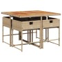Set comedor de jardín 5 pzas con cojines ratán sintético beige en Conjuntos de jardín | Comprar online en Foru.es
