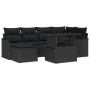 Set de Sofás de Jardín de 7 piezas con Cojines Poliratán Negro , Sofá de Jardín de 2 Plazas con Cojines Poliratán Negro de , ...