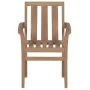 Sillas de jardín apilables 4 uds madera maciza teca con cojines de vidaXL, Sillas de jardín - Ref: Foro24-3073398, Precio: 50...