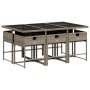 Set comedor jardín 7 pzas y cojines ratán sintético gris en Conjuntos de jardín | Comprar online en Foru.es