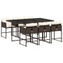 Set comedor de jardín 7 pzas con cojines ratán sintético marrón en Conjuntos de jardín | Comprar online en Foru.es