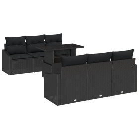 Juego de Sofá de Jardín de 7 Piezas con Cojines Negro Poliratán de , Sofás de exterior - Ref: Foro24-3348929, Precio: 527,40 ...