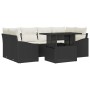 Set de Sofás de Jardín de 7 Piezas con Cojines Negro Ratán PE de , Sofás de exterior - Ref: Foro24-3348933, Precio: 484,48 €,...