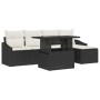 Set de sofá de jardín de 6 piezas con cojines de poliratán negro de , Sofás de exterior - Ref: Foro24-3348983, Precio: 390,98...