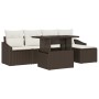 Conjunto de Sofá de Jardín de 6 Piezas con Cojines Ratán Marrón de , Sofás de exterior - Ref: Foro24-3348984, Precio: 401,70 ...