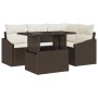 Conjunto de Sofá de Jardín de 5 piezas con Cojines Marrón Ratán de Polietileno de , Sofás de exterior - Ref: Foro24-3348994, ...