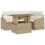 Juego de sofá de jardín de 5 piezas con cojines beige de ratán poliéster de , Sofás de exterior - Ref: Foro24-3348997, Precio...