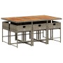 Set comedor jardín 7 pzas y cojines ratán sintético gris en Conjuntos de jardín | Comprar online en Foru.es