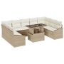 Conjunto de Sofás de Jardín de 10 Piezas con Cojines Beige Poliratán de , Sofás de exterior - Ref: Foro24-3349067, Precio: 69...