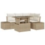 Juego de Sofá de Jardín de 5 Piezas con Cojines Beige de Rattan de Polietileno de , Sofás de exterior - Ref: Foro24-3349177, ...