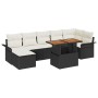 Juego de comedor de jardín de 8 piezas con cojines negro ratán poliacacia de , Sofás de exterior - Ref: Foro24-3349361, Preci...