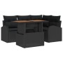 Conjunto de Comedor de Jardín de 5 Piezas con Cojines Negro Poliratán Acacia de , Sofás de exterior - Ref: Foro24-3349582, Pr...