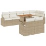 Juego de Comedor para Jardín de 9 Piezas con Cojines Beige Poliratán Acacia de , Sofás de exterior - Ref: Foro24-3349602, Pre...
