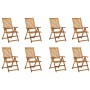 Sillas de jardín plegables 8 uds madera macizo de acacia de vidaXL, Sillas de jardín - Ref: Foro24-3075053, Precio: 532,02 €,...