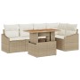 Conjunto de Comedor de Jardín de 6 Piezas con Cojines Beige de Ratán de , Sofás de exterior - Ref: Foro24-3349840, Precio: 44...