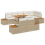 Conjunto de Comedor de Jardín de 9 Piezas con Cojines Beige de Ratán de Polietileno y Acacia de , Sofás de exterior - Ref: Fo...