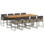 Set comedor jardín 9 pzas y cojines ratán sintético gris en Conjuntos de jardín | Comprar online en Foru.es