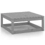 Juego de muebles de jardín 10 pzas y cojines gris madera pino de vidaXL, Conjuntos de jardín - Ref: Foro24-3078146, Precio: 8...