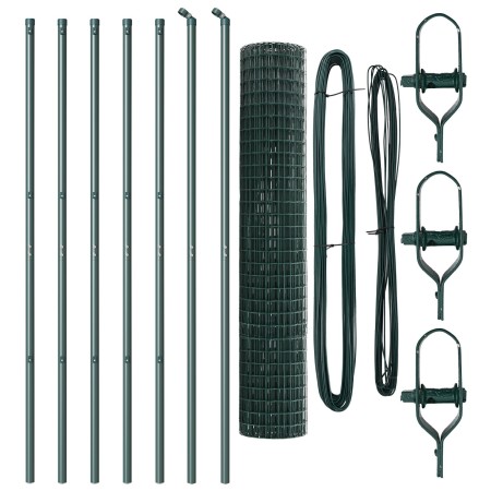 Cerca Euro  con 7 postes 1.6x10 m de Acero Galvanizado Verde | Foro24.es | Tu tienda online para hogar, jardín y más Foro24.es