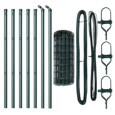 Cerca Euro de con 7 postes 0.8x10 m de Acero Galvanizado Verde de , Paneles de vallas - Ref: Foro24-3350297, Precio: 69,51 €,...