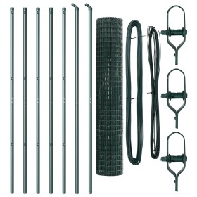 Valla Europea de con 7 Postes 1.6x10 m Acero Galvanizado Verde de , Paneles de vallas - Ref: Foro24-3350310, Precio: 107,57 €...