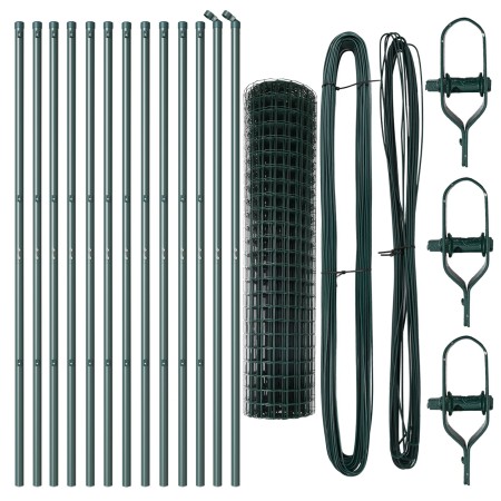 Cerca Euro de  con 13 postes 1x25 m Acero Galvanizado Verde | Foro24.es | Tu tienda online para hogar, jardín y más Foro24.es