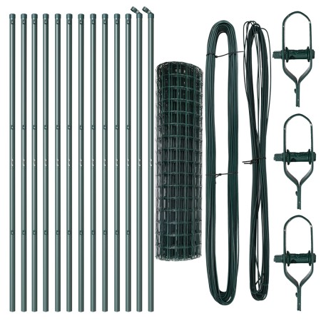 Cerca Euro de con 13 postes 1x25 m de acero galvanizado verde de , Paneles de vallas - Ref: Foro24-3350324, Precio: 162,30 €,...