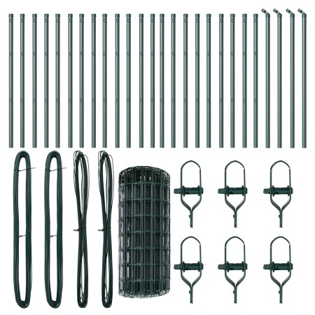 Cerca Euro con 13 Postes 0.4x50 m Acero Galvanizado Verde | Foro24.es | Tu tienda online para hogar, jardín y más Foro24.es