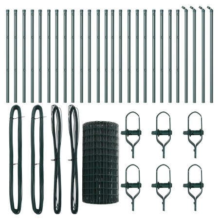 Cerca Euro  con 13 Postes 0.4x50 m Acero Galvanizado Verde | Foro24.es | Tu tienda online para hogar, jardín y más Foro24.es