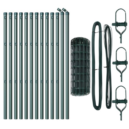 Cerca Euro de  Set de 2 Verde Metal 25 x 0.8 m Duradero | Foro24.es | Tu tienda online para hogar, jardín y más Foro24.es