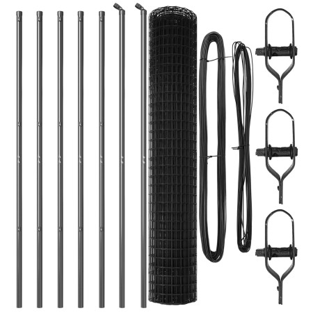 Cerca Euro de  con 7 postes 1.6x10 m de acero galvanizado gris | Foro24.es | Tu tienda online para hogar, jardín y más Foro24.es