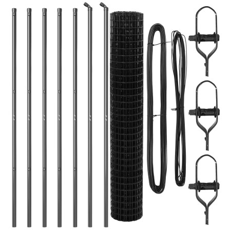Cerca Euro de  con 7 Postes 1.6x10 m de Acero Galvanizado Gris | Foro24.es | Tu tienda online para hogar, jardín y más Foro24.es