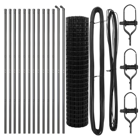 Cerca Euro de  con 13 postes 1x25 m Acero galvanizado gris | Foro24.es | Tu tienda online para hogar, jardín y más Foro24.es