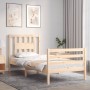 Estructura de cama con cabecero madera maciza 90x200 cm de vidaXL, Camas y somieres - Ref: Foro24-3194556, Precio: 93,42 €, D...