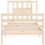 Estructura de cama con cabecero madera maciza 90x200 cm de vidaXL, Camas y somieres - Ref: Foro24-3194556, Precio: 93,42 €, D...