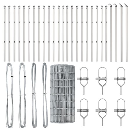 Cerca Euro de  con 13 Postes 0.6x50 m Acero Galvanizado | Foro24.es | Tu tienda online para hogar, jardín y más Foro24.es