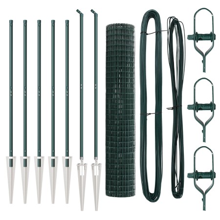 Cerca Euro con 7 Poste de Púas 1.6x10 m Acero Galvanizado Verde de , Paneles de vallas - Ref: Foro24-3350543, Precio: 166,28 ...