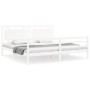 Estructura de cama con cabecero madera maciza blanco 200x200 cm de vidaXL, Camas y somieres - Ref: Foro24-3194072, Precio: 18...