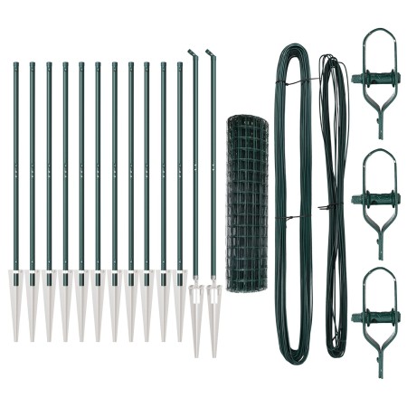 Cerca Euro con 13 Postes de Espiga 1x25 m Acero Galvanizado Verde de , Paneles de vallas - Ref: Foro24-3350589, Precio: 250,7...