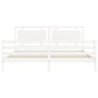 Estructura de cama con cabecero madera maciza blanco 200x200 cm de vidaXL, Camas y somieres - Ref: Foro24-3194072, Precio: 18...