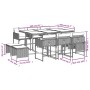 Set de comedor de jardín 11 pzas y cojines ratán sintético gris en Conjuntos de jardín | Comprar online en Foru.es