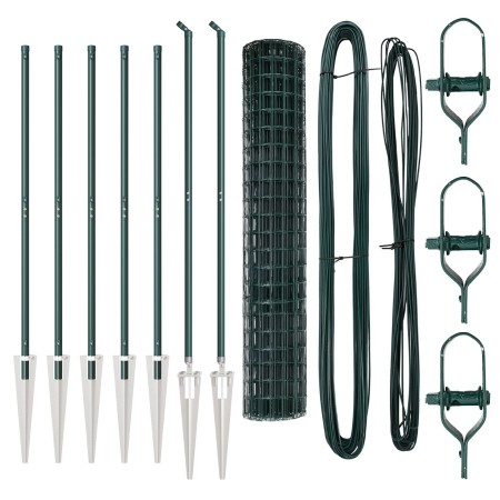 Euro Fence con 7 Postes de Punta 1.6x10 m de Acero Galvanizado Verde de , Paneles de vallas - Ref: Foro24-3350618, Precio: 17...