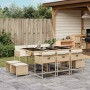 Set comedor de jardín 11 pzas con cojines ratán sintético beige en Conjuntos de jardín | Comprar online en Foru.es
