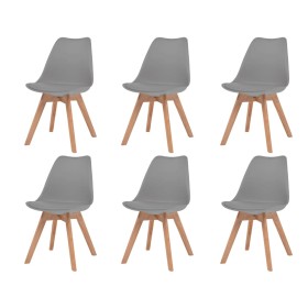 Sillas de comedor 6 unidades plástico gris en Sillas de comedor | Comprar online en Foru.es