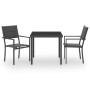 Juego de comedor para jardín 3 piezas acero de vidaXL, Conjuntos de jardín - Ref: Foro24-3073531, Precio: 174,17 €, Descuento: %