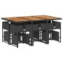 Set de comedor jardín 11 pzas con cojines ratán sintético negro en Conjuntos de jardín | Comprar online en Foru.es