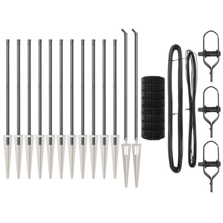 Valla Euro con 13 postes de espiga 0.4x25 m acero galvanizado gris | Foro24.es | Tu tienda online para hogar, jardín y más Foro24.es
